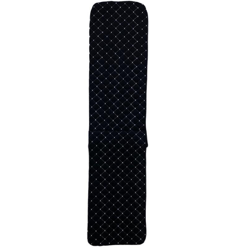 Накидка на сиденье автомобиля Lux эко-замша узкая с прошивкой 1 шт. Черный/Белый (787) - фото 5