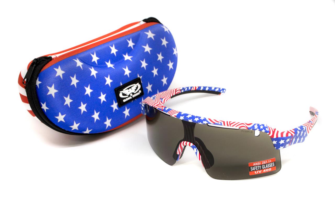 Очки Global Vision Holeshot USA Flag Серый (69962332155654)