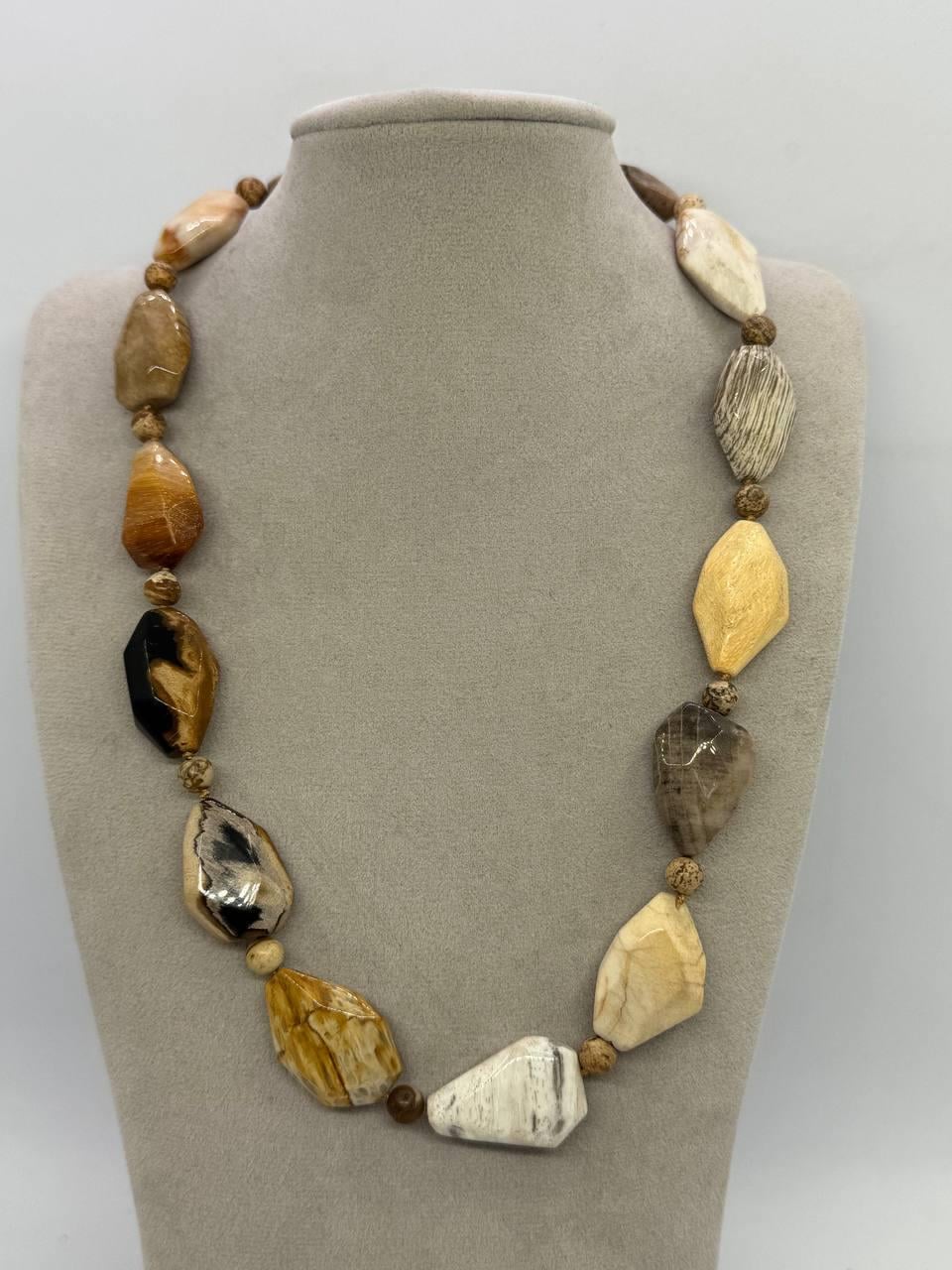 Бусы из яшмы 45 см Комбинированный (12989)