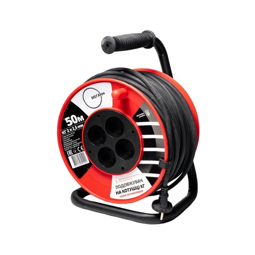 Удлинитель на катушке МЕГАтек КГ 50 м 2х2,5 мм (24757538) - фото 1 Удлинитель на катушке МЕГАтек КГ 50 м 2х2,5 мм (24757538) - фото 1