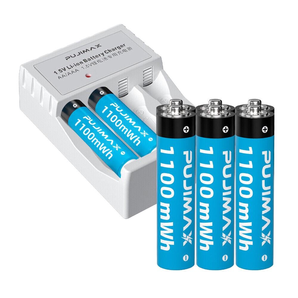 Аккумуляторы Pujimax АAA 1100 mWh 1,5V Li-ion с док-станцией 4 шт. (0092) - фото 2