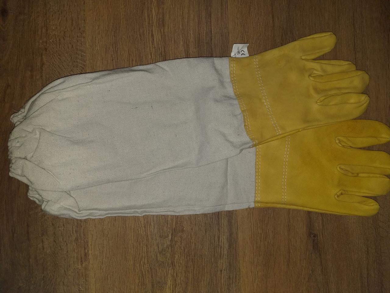 Перчатки пчеловода кожаные с нарукавниками.Рукавицы пасечника.