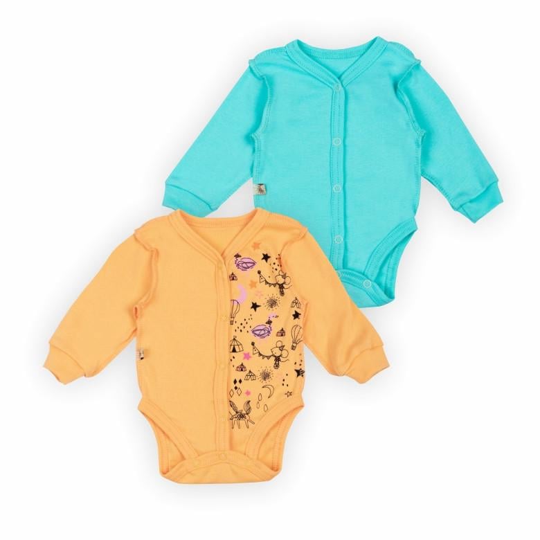 Комплект боди для малыша Gabbi BD-24-4 56 см 2 шт. Оранжевый/Ментоловый (13929) Комплект боди для малыша Gabbi BD-24-4 56 см 2 шт. Оранжевый/Ментоловый (13929)