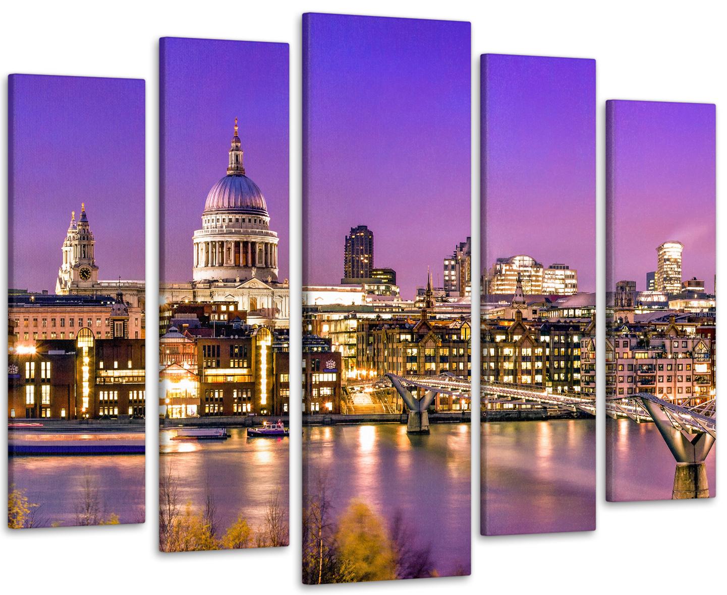 Картина модульна Місто Захід сонця 99 х140 см (Art-309_5)