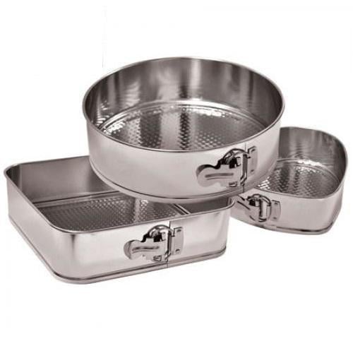 Формы разъемные Stenson MH-0121 сердце 25x22x7,4 см/круг 25x7,6 см/квадрат 26x26x7,6 см 3 шт. (547045)