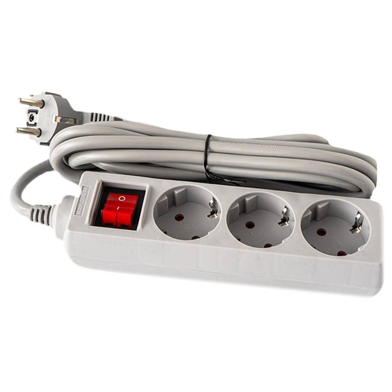 Сетевой фильтр-удлинитель Logan SFG3-5 3 розетки 5 м Gray (28690352) - фото 3