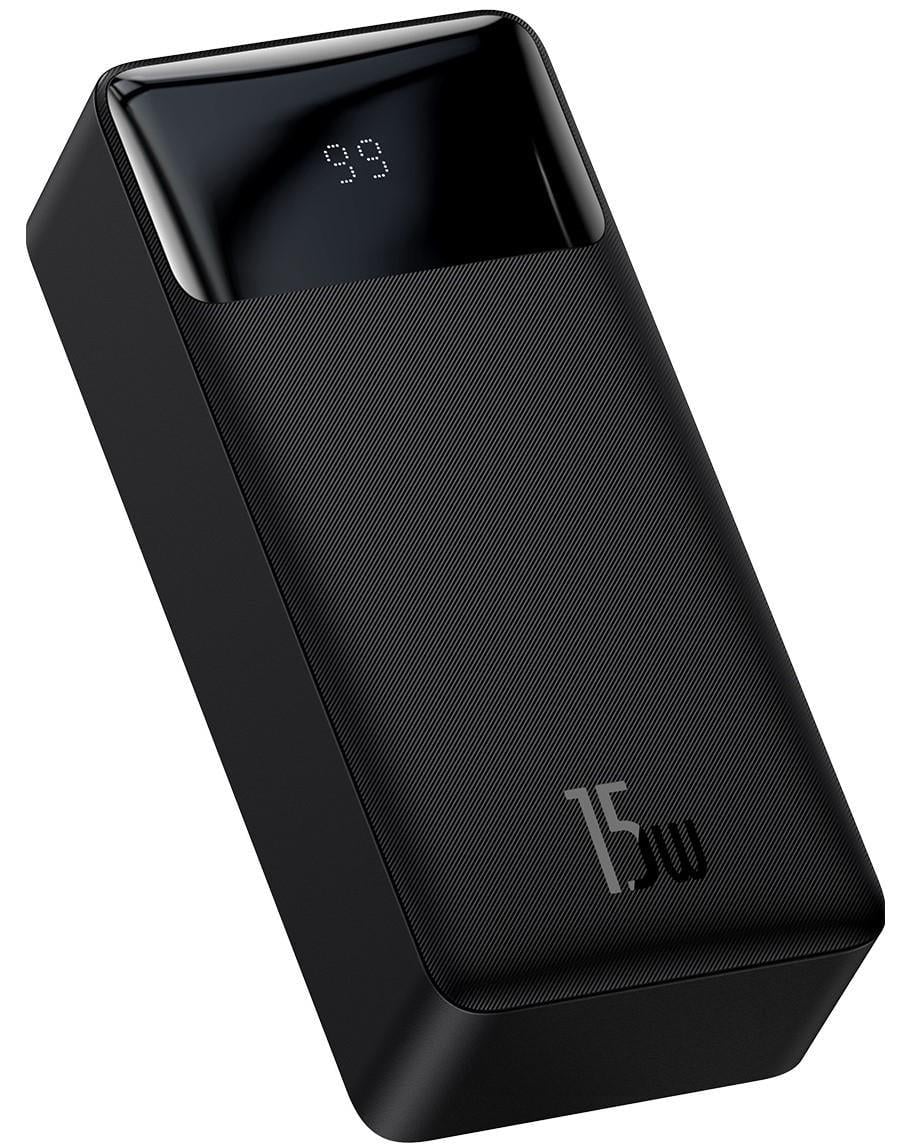 УМБ BASEUS PPDML-K01 Bipow Digital Display 30000mAh 15W 3A 2USB+Type-C 153x69x42 мм Чорний