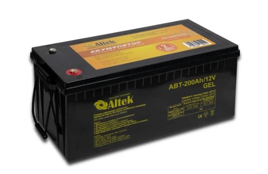 Акумулятор гелевий Altek ABT-200АH 200 А·год 12 В для квартир/будинків/котлів (0909232)