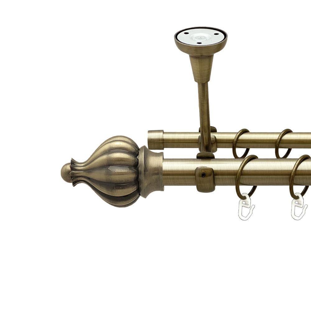 Карниз для штор Orvit Таджа двухрядный гладкий 240 см Антик (00-00018552)