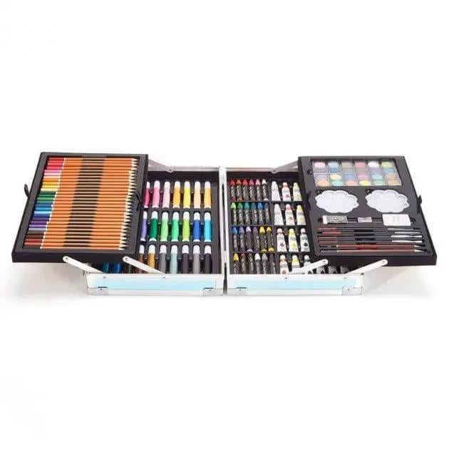 Детский набор для творчества Единорог 145 предметов в алюминиевом чемодане Голубой (1970030831)