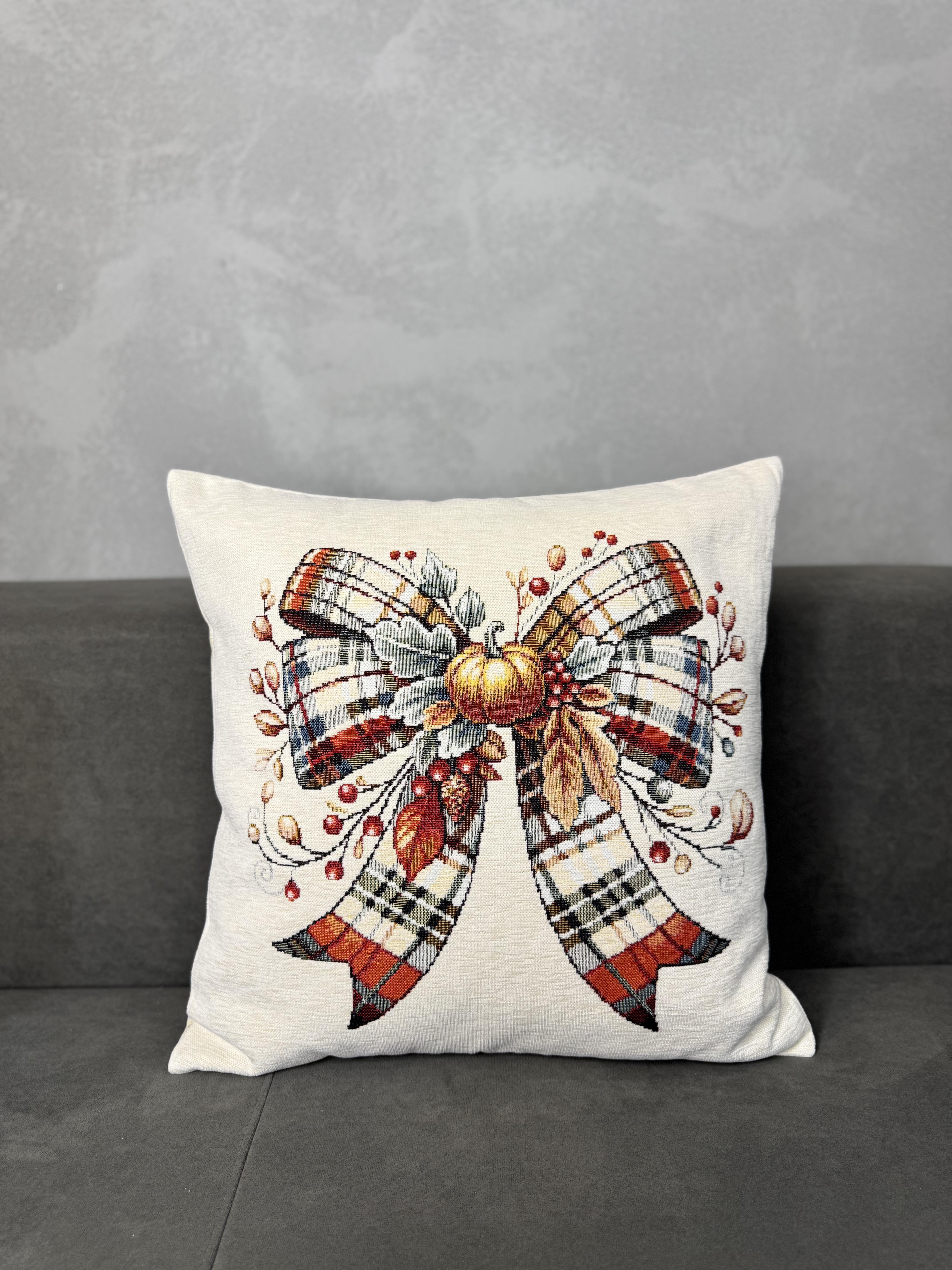 Наволочка гобеленовая декоративная Бант с шенилом 45x45 см (Bows/00499-PC3) - фото 3 Наволочка гобеленовая декоративная Бант с шенилом 45x45 см (Bows/00499-PC3) - фото 3