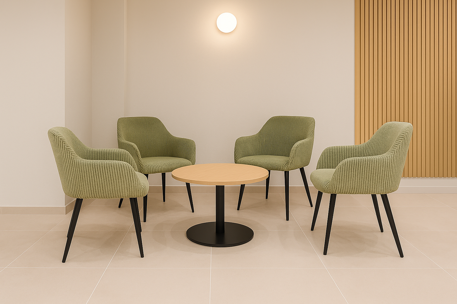 Комплект обідніх стільців Лінн М-240 4 шт. з підлокітниками вельвет 850х580х580 мм Ігуана/Чорний