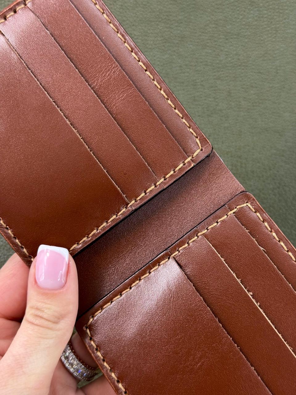 Гаманець-біфолд чоловічий ручна робота з натуральної шкіри Sandal Коричневий (2576234720) - фото 4 Гаманець-біфолд чоловічий ручна робота з натуральної шкіри Sandal Коричневий (2576234720) - фото 4