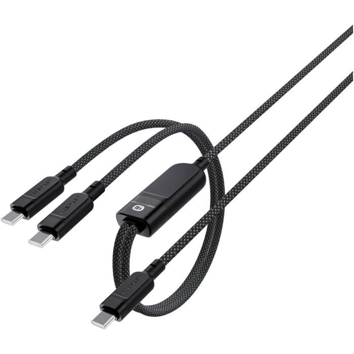 Кабель Acefast C5-11 USB 2.0 USB-C 2в1 0,8/0,4 м 100W 5A Black (6974316280149)