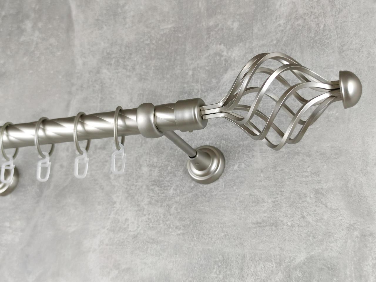 Карниз MStyle металлический для штор однорядный Арезо 25 мм крученый 300 см Сатин (5011508)