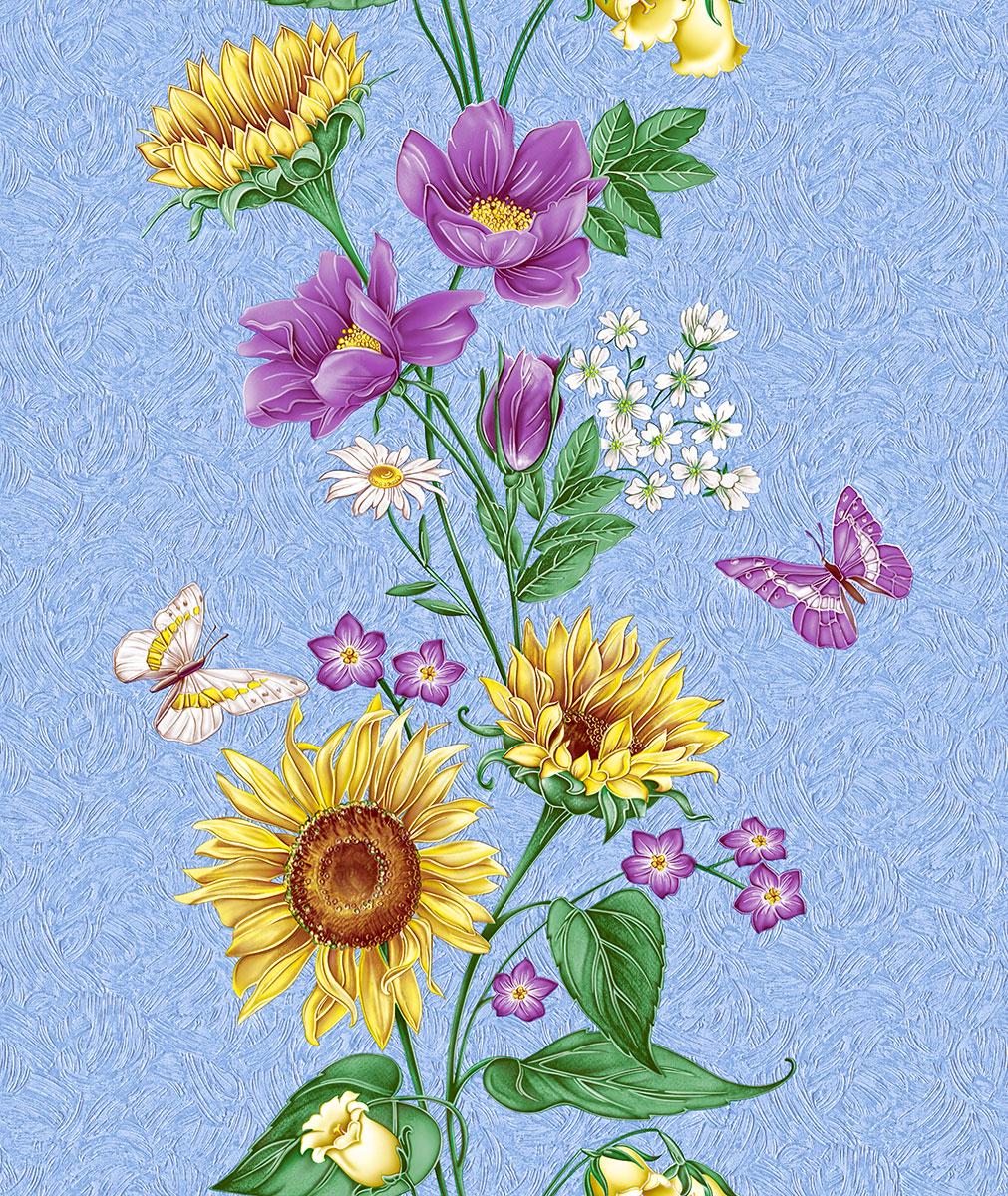 Обои бумажные влагостойкие Континент Лето Голубой (2062)