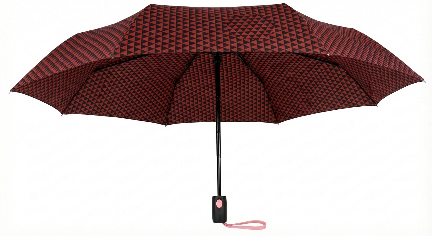 Парасолька складна напівавтомат Power 8 спиць купол 110 см Red