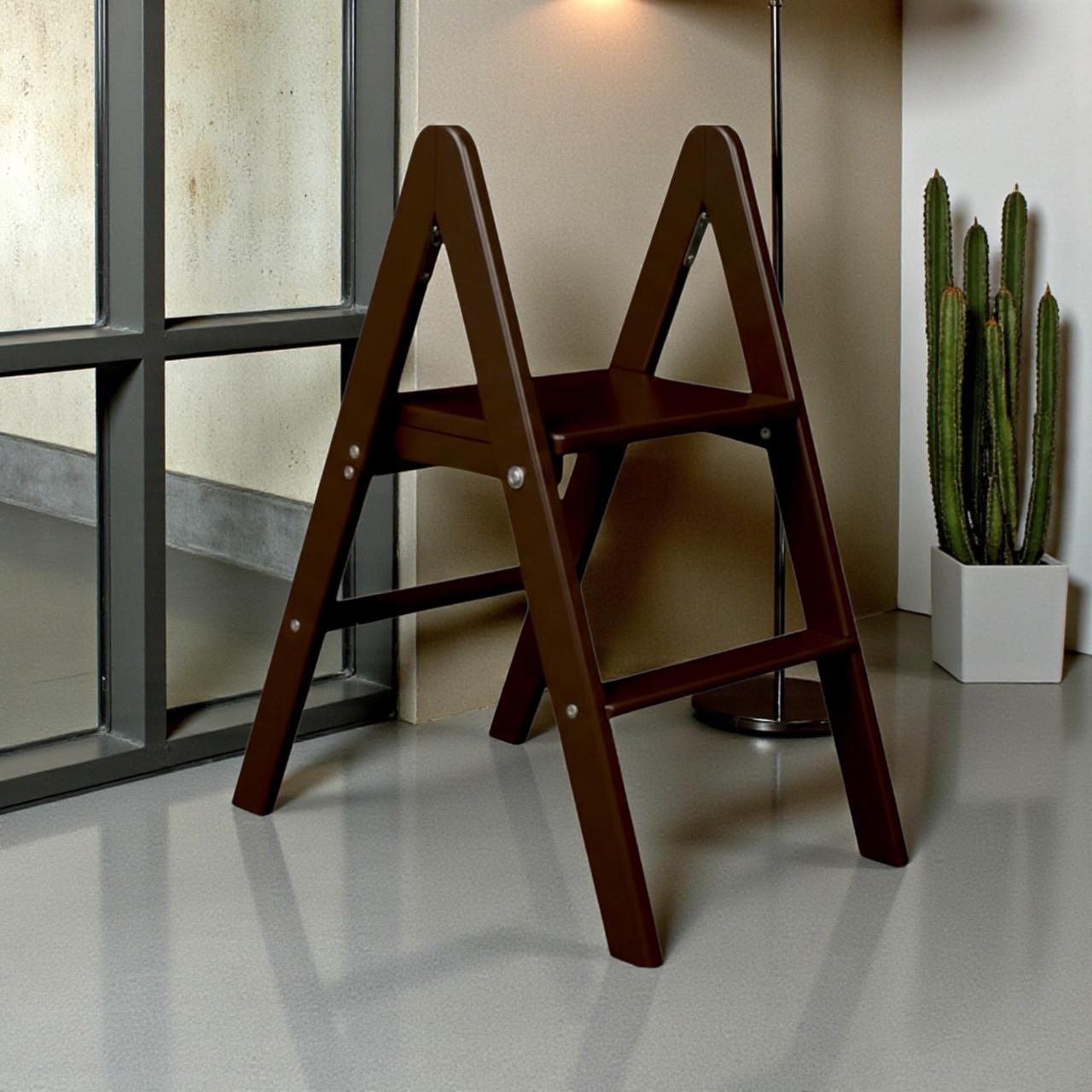 Табурет-лестница деревянный Студія Дерева Вільха бытовой двухсторонний 2 ступеньки Шоколадный (31002887) - фото 1 Табурет-лестница деревянный Студія Дерева Вільха бытовой двухсторонний 2 ступеньки Шоколадный (31002887) - фото 1