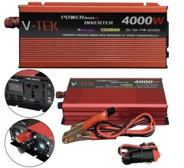 Автомобільний інвертор с дисплеем V-Tek 4000W 12-220V - фото 2 Автомобільний інвертор с дисплеем V-Tek 4000W 12-220V - фото 2