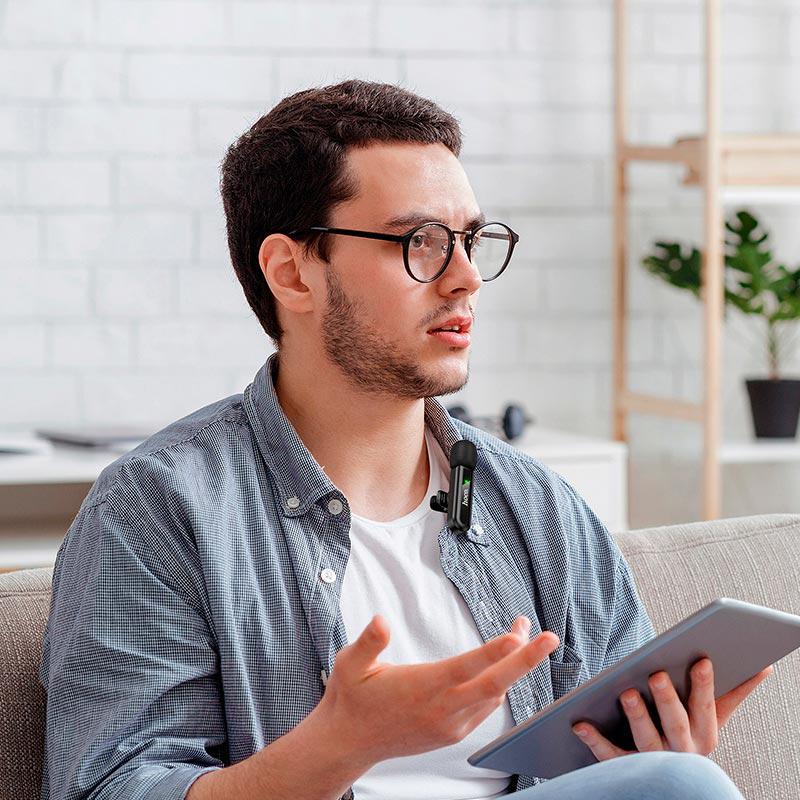 Мікрофон бездротовий Hoco L20 з роз'ємом Lightning Чорний (28154961) - фото 6 Мікрофон бездротовий Hoco L20 з роз'ємом Lightning Чорний (28154961) - фото 6