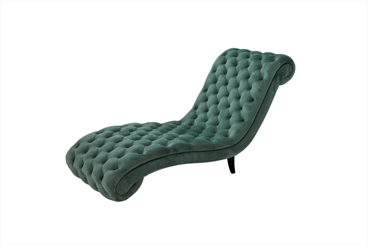 Мягкий шезлонг MeBelle ADMIE с каретной стяжкой велюр 80х195 см Голубой (L_01)