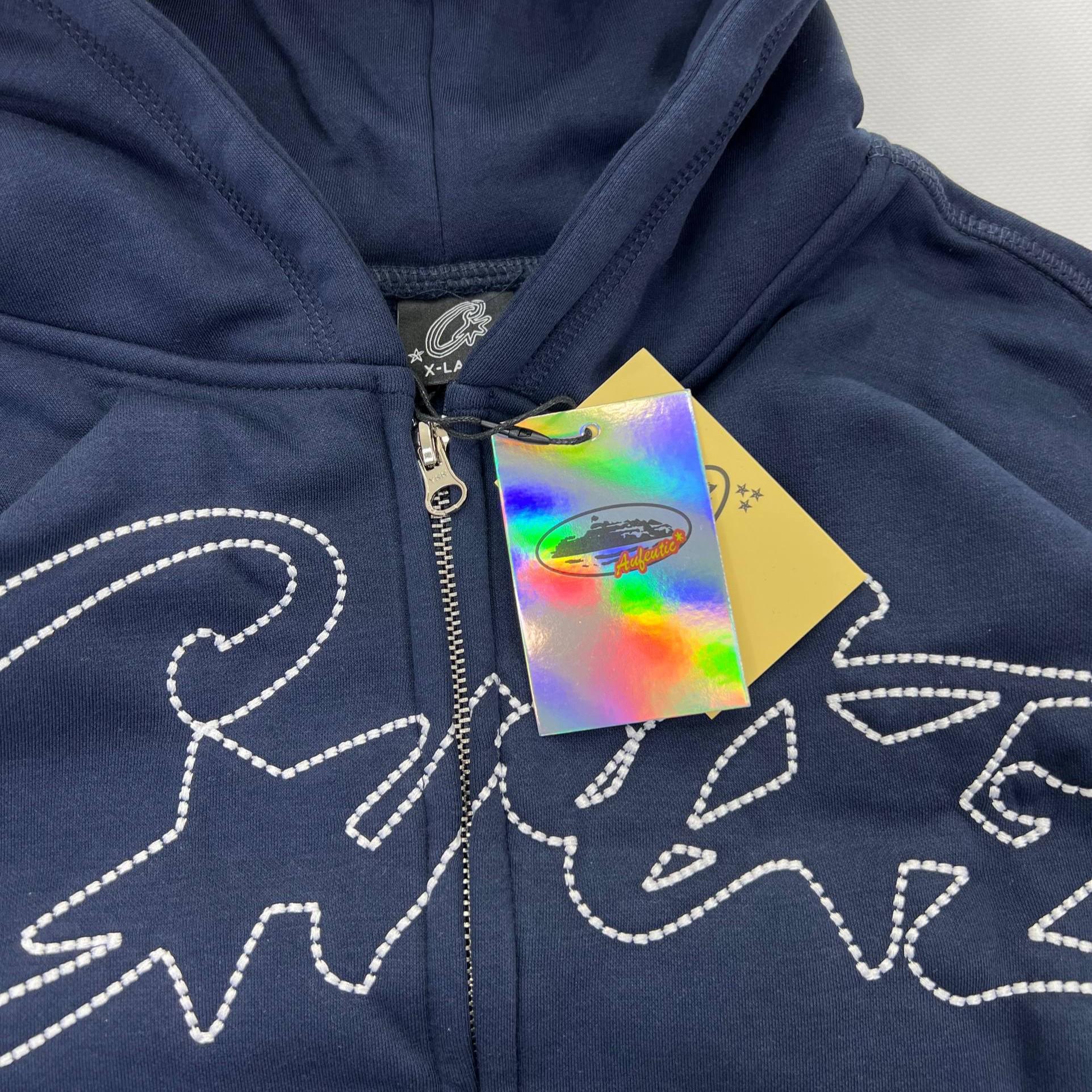 Худи-зип Corteiz streetwear S Blue (30295190) - фото 4 Худи-зип Corteiz streetwear S Blue (30295190) - фото 4