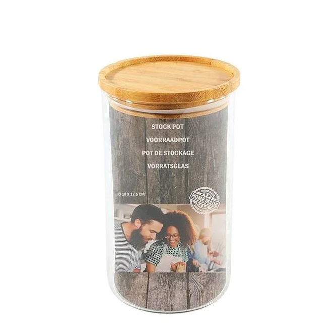 Емкость стеклянная Flora с бамбуковой крышкой 1,1 л 45089