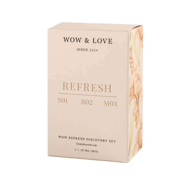 Сет ознайомчий WOW & LOVE WOW REFRESH DISCOVERY SET для комплексного догляду за жирним волоссям 3х30 мл (4820296770212)