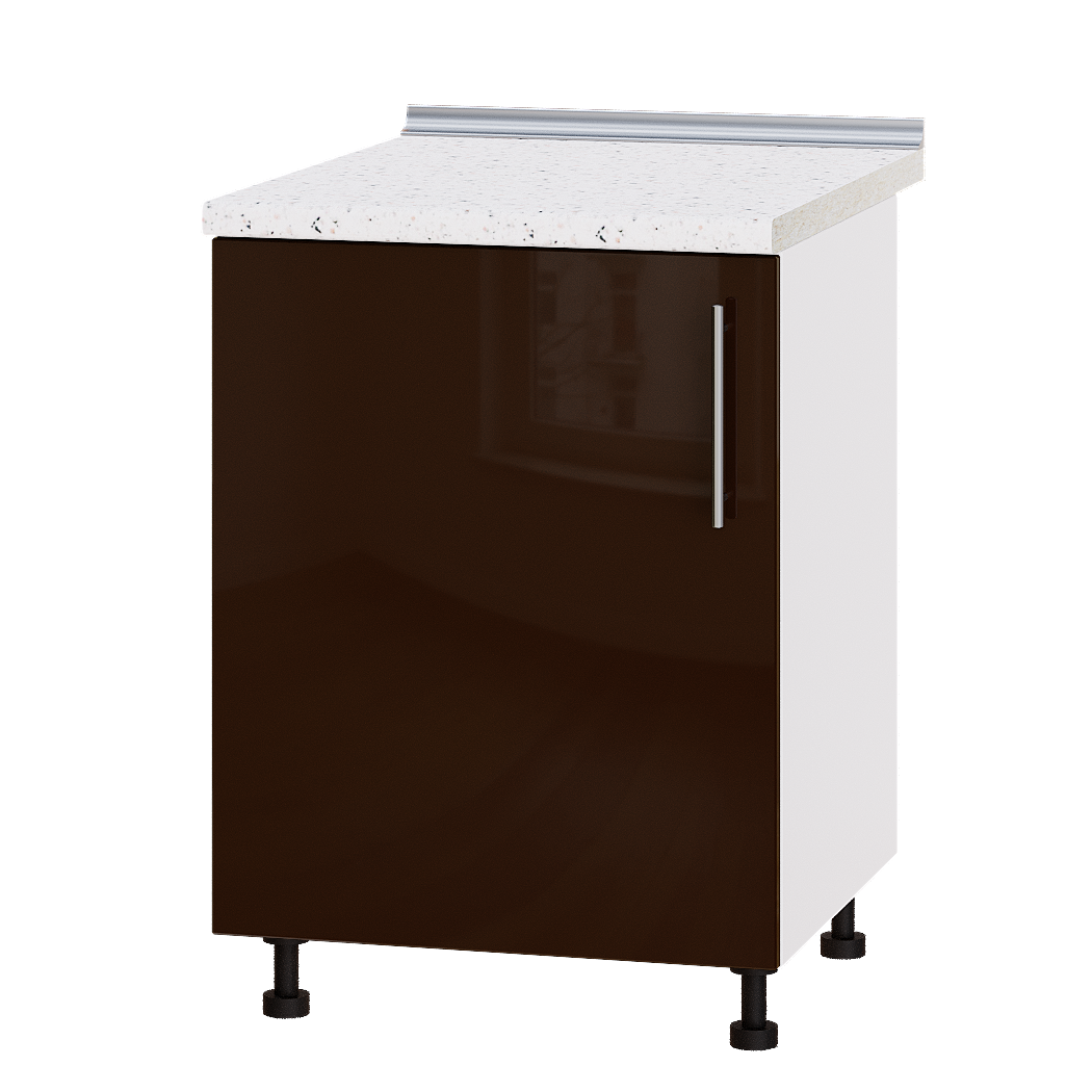 Шкаф нижний Эверест Модерн модуль Низ Н83-600 60х47х85 см Шоколад глянец/Белый (02930)