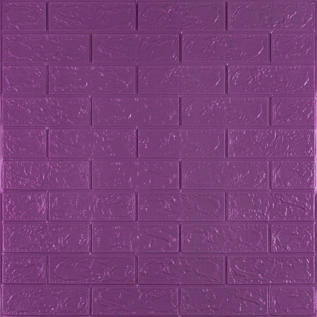 3D-панель самоклеюча Цегла SW-000003248 700х770х3 мм Фіолетовий (016-3)