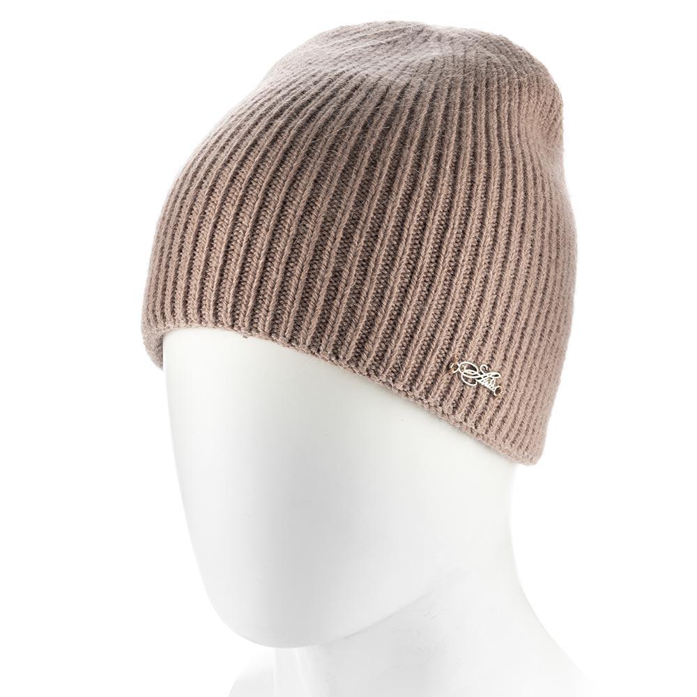 Шапка Atrics WH845 бини из ангоры зимняя в рубчик one size Лама