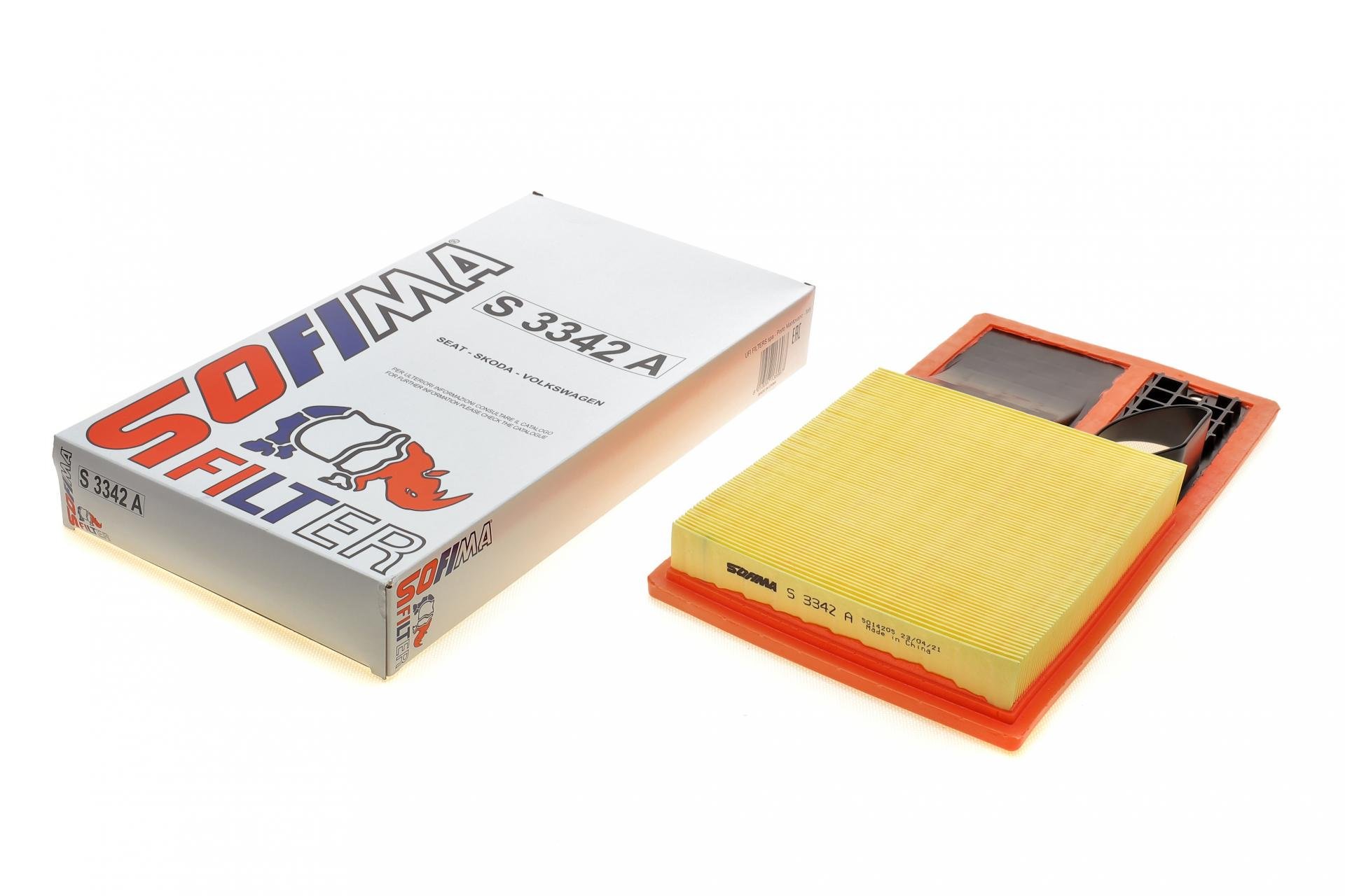 Фильтр воздушный SOFIMA для VW (Caddy 1,4 16V 06-10/Golf 1,4 06-13/Skoda Octavia 1,4-1,6i 04-14- (S 3342 A)