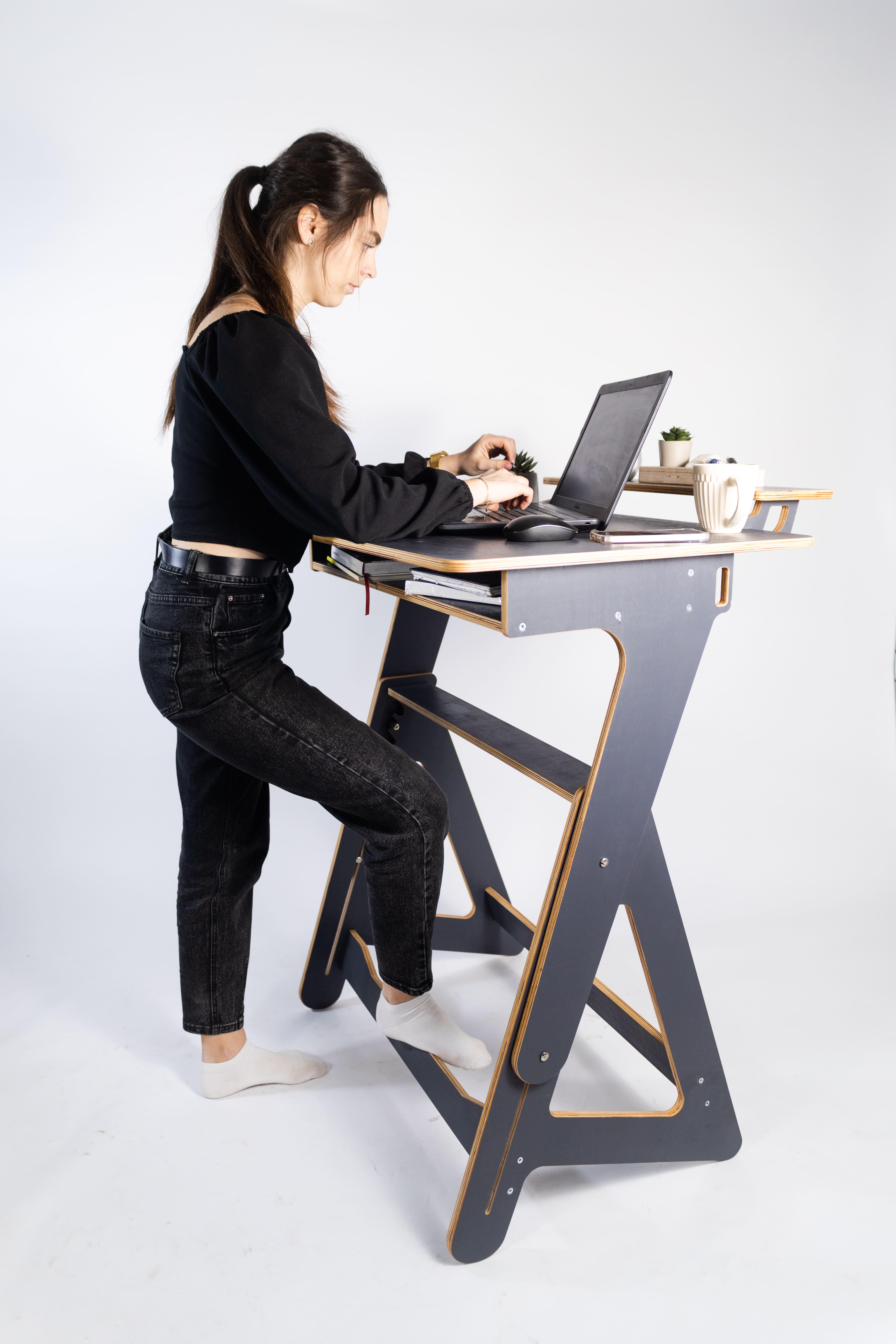 Комп'ютерний стіл Freelance Xl для роботи стоячи та сидячи з покриттям Гранітний - фото 5 Комп'ютерний стіл Freelance Xl для роботи стоячи та сидячи з покриттям Гранітний - фото 5