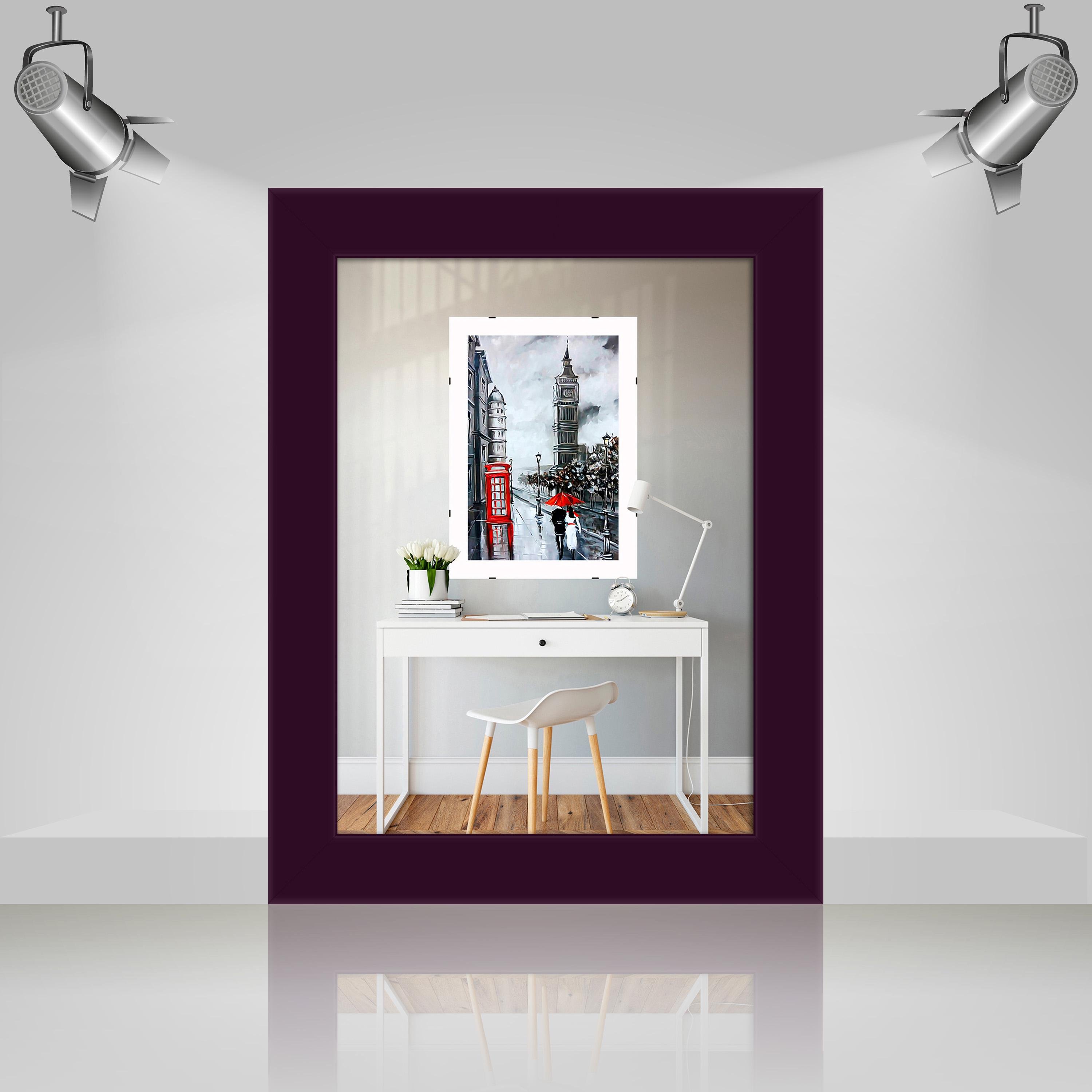 Фоторамка дерев'яна EmojiFrame 13х18 см AH2220-02 антиблікове скло 2 мм Фіолетовий - фото 3