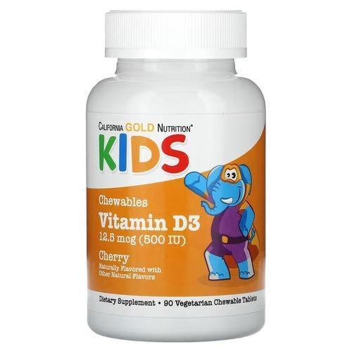 Витамин D3 для детей CGN Chewable Vitamin D3 for Children 500 IU 90 Tablets (CGN-02277)