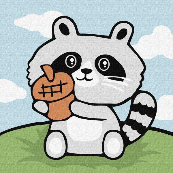 Картина по номерам Идейка Милый енотик 18х18 см (Id-KHO6219)