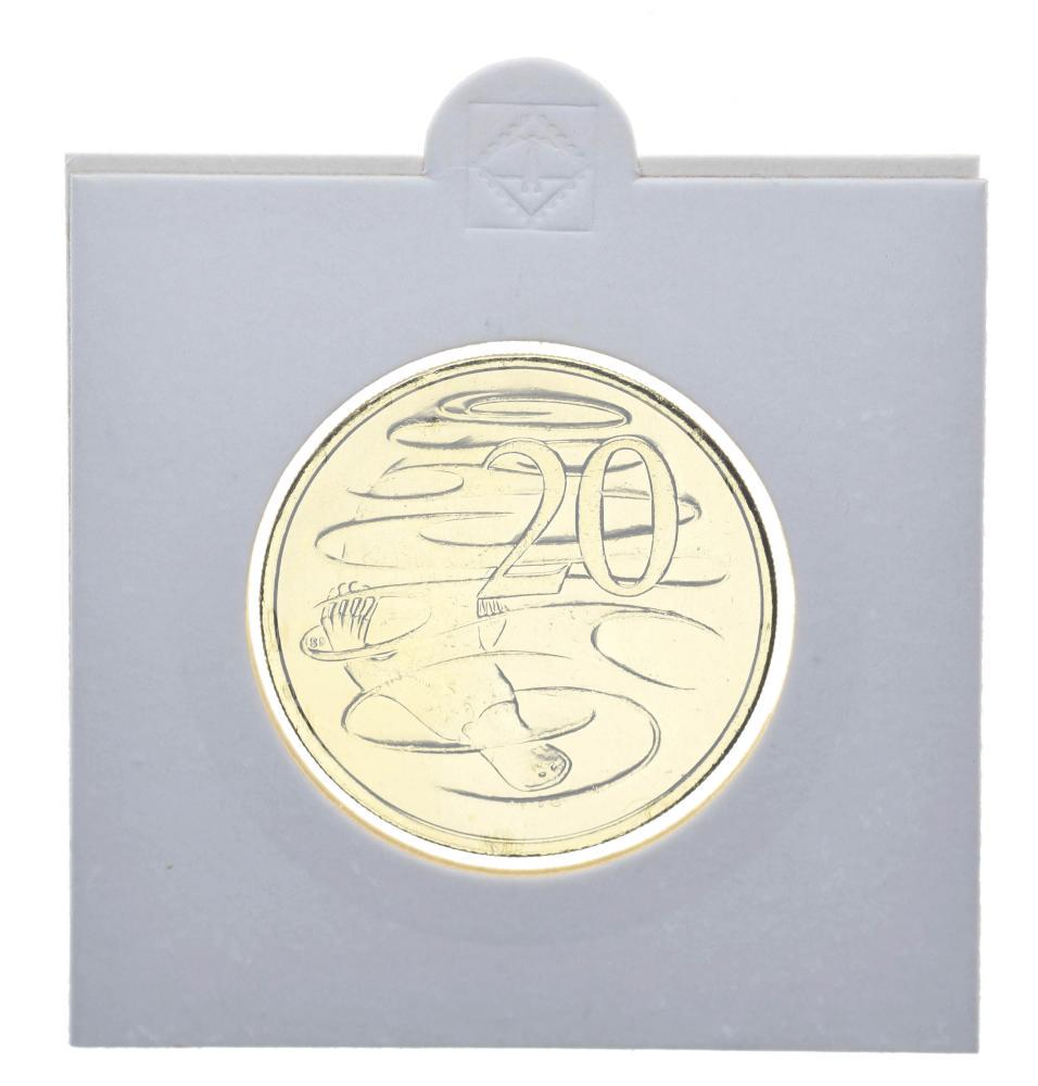 Коллекционная монета Австралия 20 центов 2007 UNC Позолота (М12006)