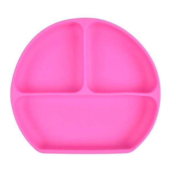 Тарелка силиконовая секционная на присоске Малиновый (893651)