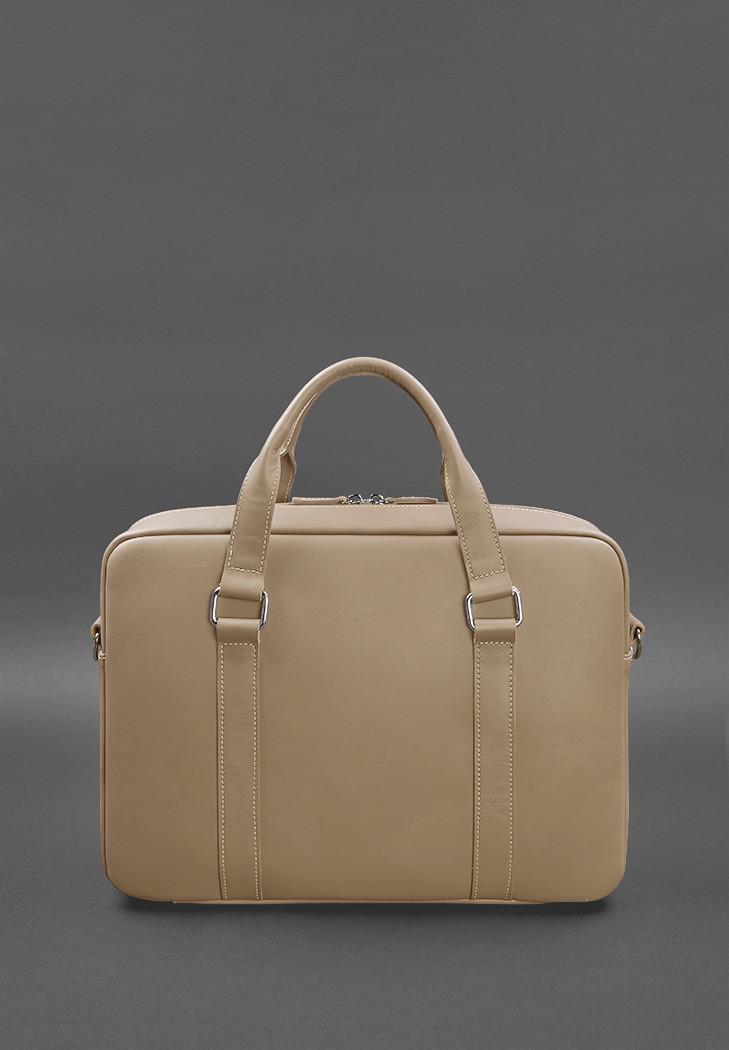 Сумка для ноутбука и документов кожаная Светло-бежевый (A-027950) - фото 3 Сумка для ноутбука и документов кожаная Светло-бежевый (A-027950) - фото 3