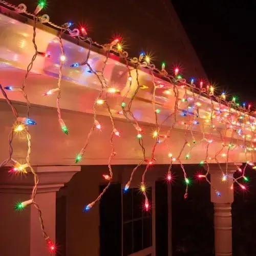 Гірлянда бахрома вулична 240 LED 10 м Білий дріт/Різнокольоровий (234435)