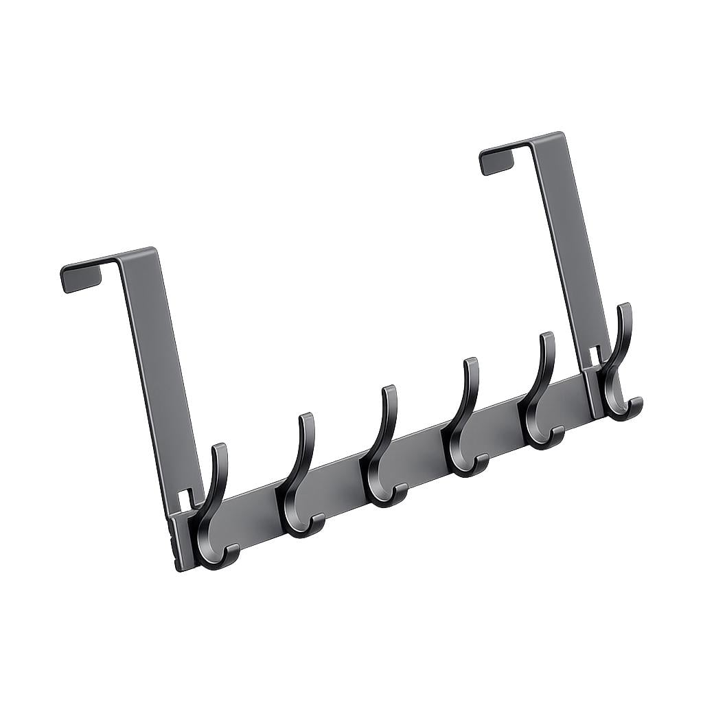 Вешалка навесная с крючками для одежды и вещей на двери 12в1 Серый (VGDVRI-BLK-1333)