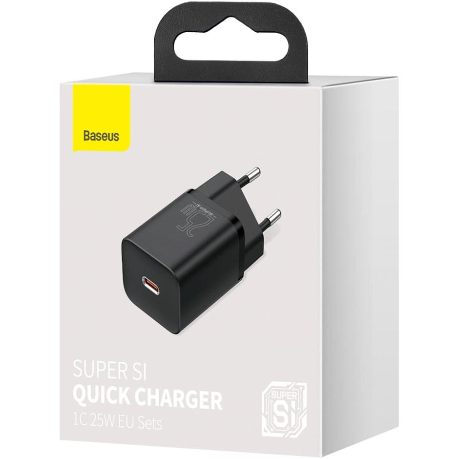 Зарядное устройство сетевое Baseus Super Si Quick Charger 1C 25 W Black (CCSP020101) - фото 10