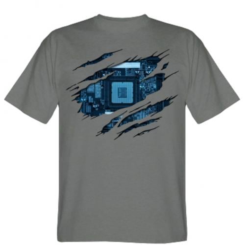 Футболка мужская Motherboard through the T-Shirt 3XL Темно-серый (2610862-28-77240-XXXL) - фото 1