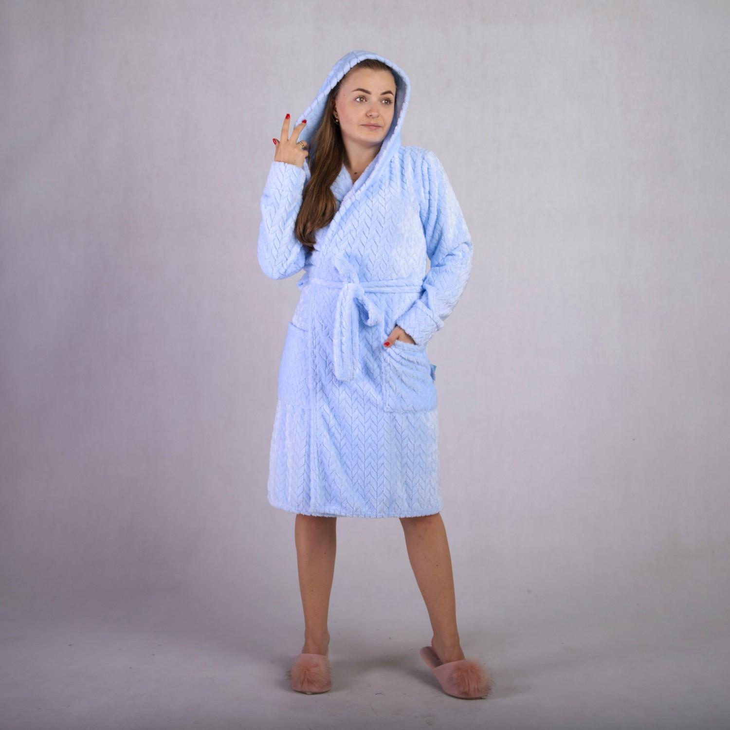 Халат женский махровый GO-IN TN1-2098 р. 42-44 Голубой