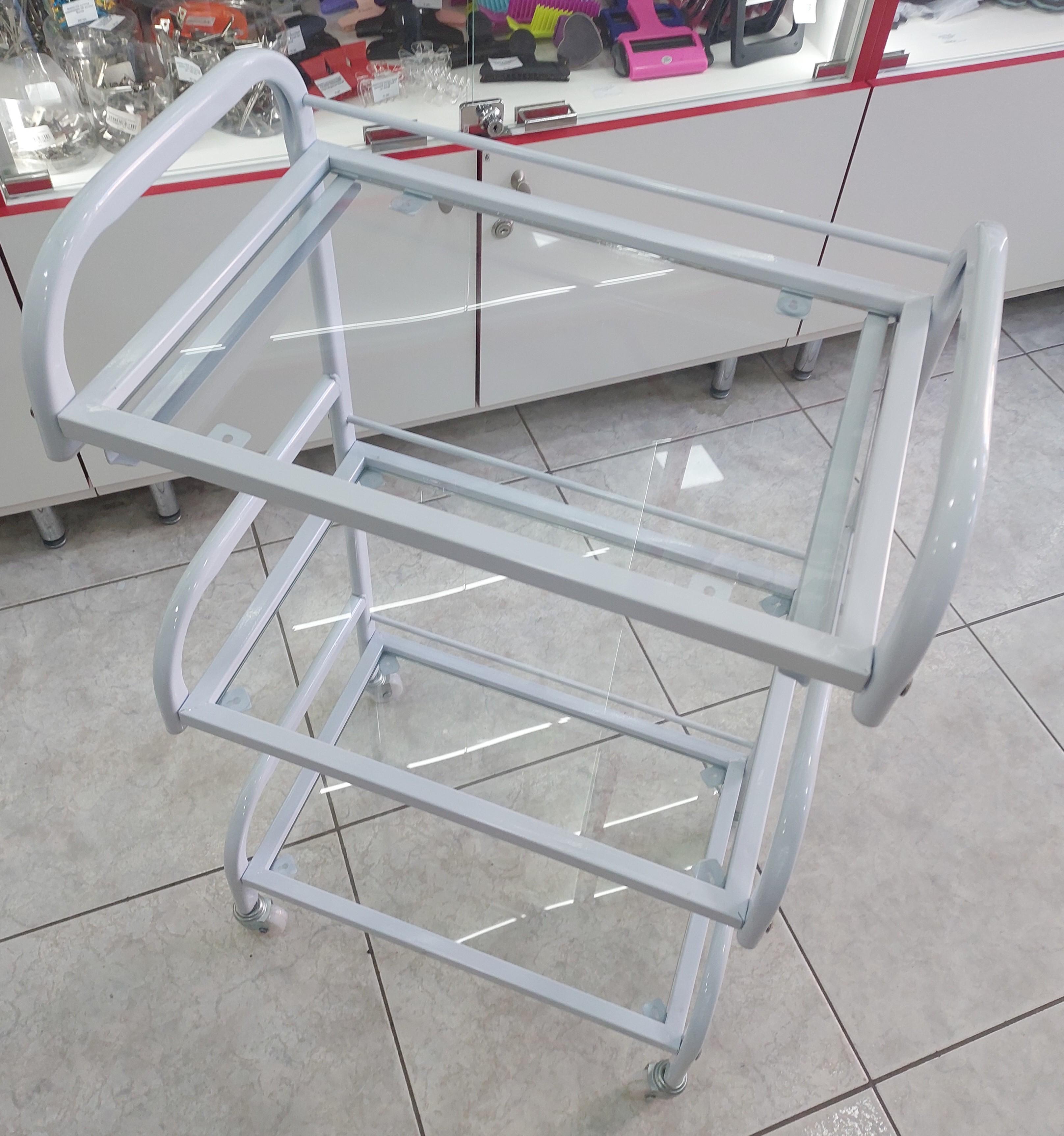 Візок косметологічний на 3 полички ДенІС professional з висувним лотком прозоре скло (27516619) - фото 6