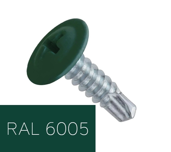 Саморез по металлу с буром 4,2х16 мм RAL 6005 (31802793)