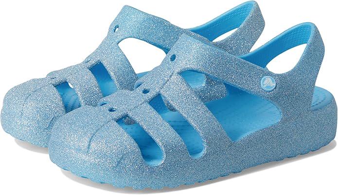 Сандалии детские для девочки Crocs Kids' Classic Fisherman Glitter Mist Sandals р. 38-39 J6 Tinted Glass Голубой (211271-4WD)
