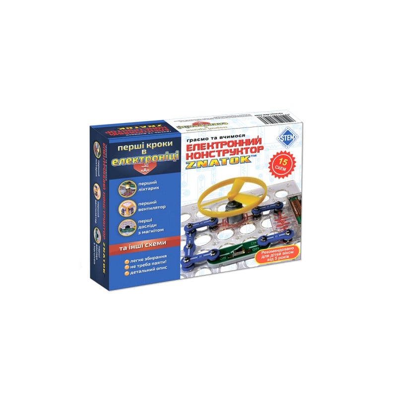 Конструктор Znatok Первые шаги в электронике (15 схем, набор А)