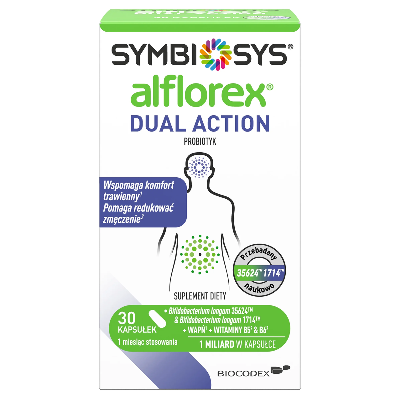 Пробиотик двойного действия Symbiosys Alflorex Dual Action 30 капсул (33544996)