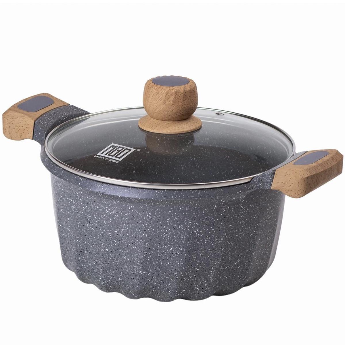 Кастрюля алюминиевая MGC с антипригарным покрытием 5 л Серый (HP-4-433G) Кастрюля алюминиевая MGC с антипригарным покрытием 5 л Серый (HP-4-433G)